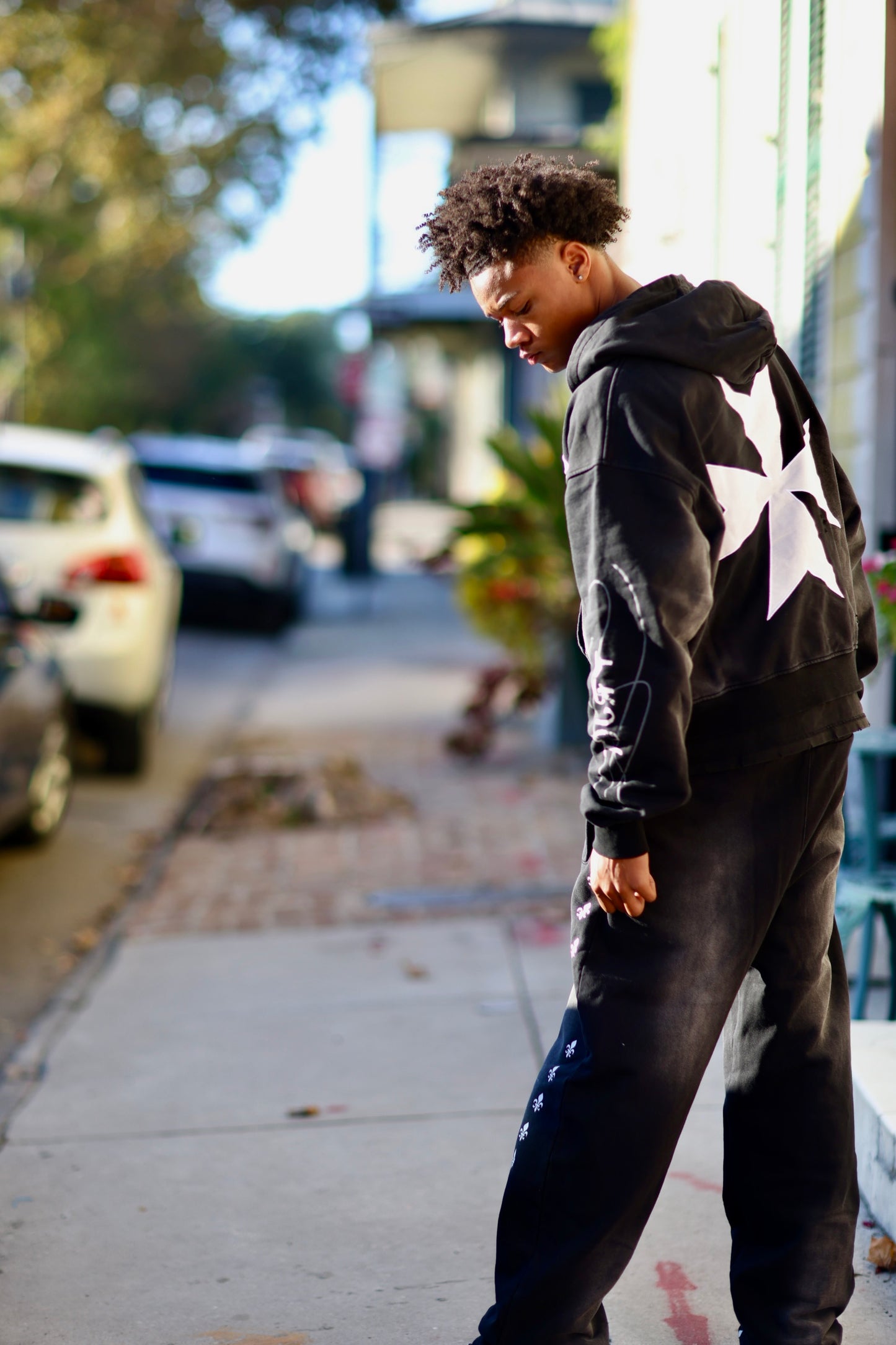 Divine Faded Sweatpants - BLACK