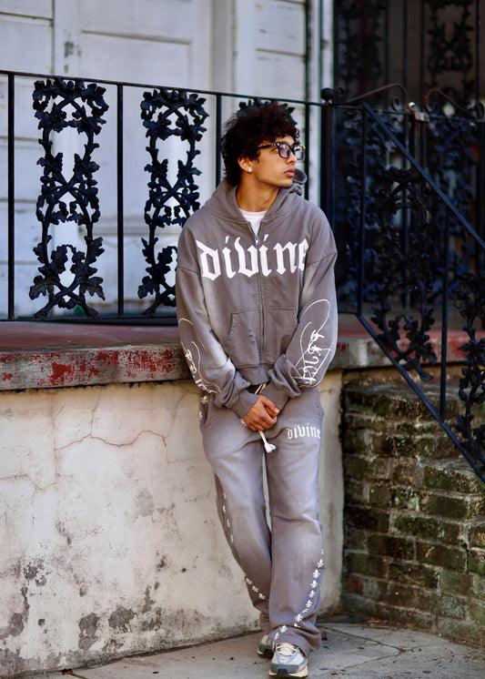 Divine Faded Sweatpants - GREY