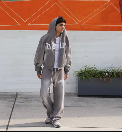 Divine Faded Sweatpants - GREY